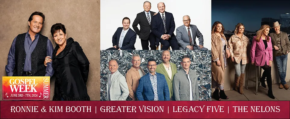 Ronnie & Kim Booth, Greater Vision, & Legacy Five Info Page Header