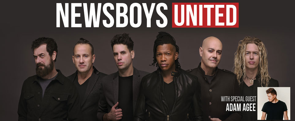 Photo of Newsboys United w-Adam Agee (distanced) for the Shipshewana Event