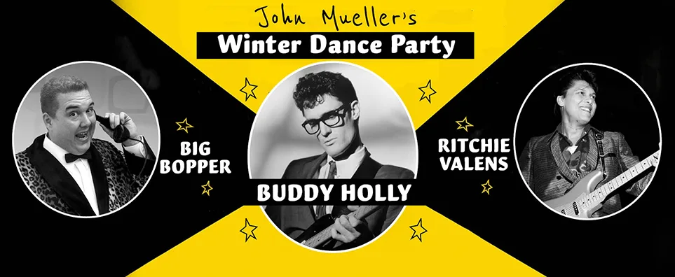 Buddy Holly, Ritchie Valens, Big Bopper Tribute - Winter Dance Party Info Page Header
