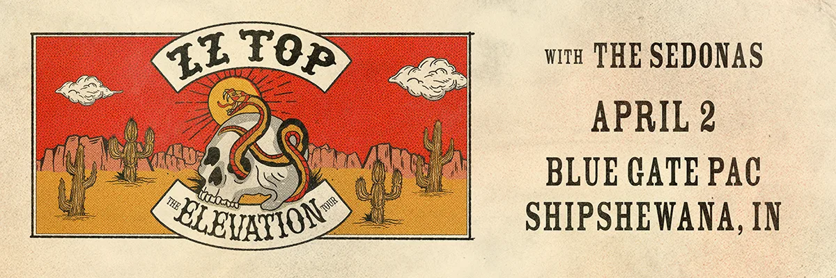 ZZ Top - The Elevation Tour with The Sedonas - April 2, 2025 - Shipshewana, IN